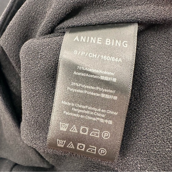 ANINE BING Joey Wrap Blouse Top Black Size Small - Picture 5 of 7